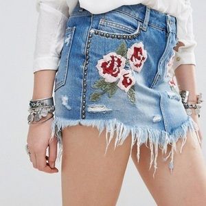 Free People denim skirt